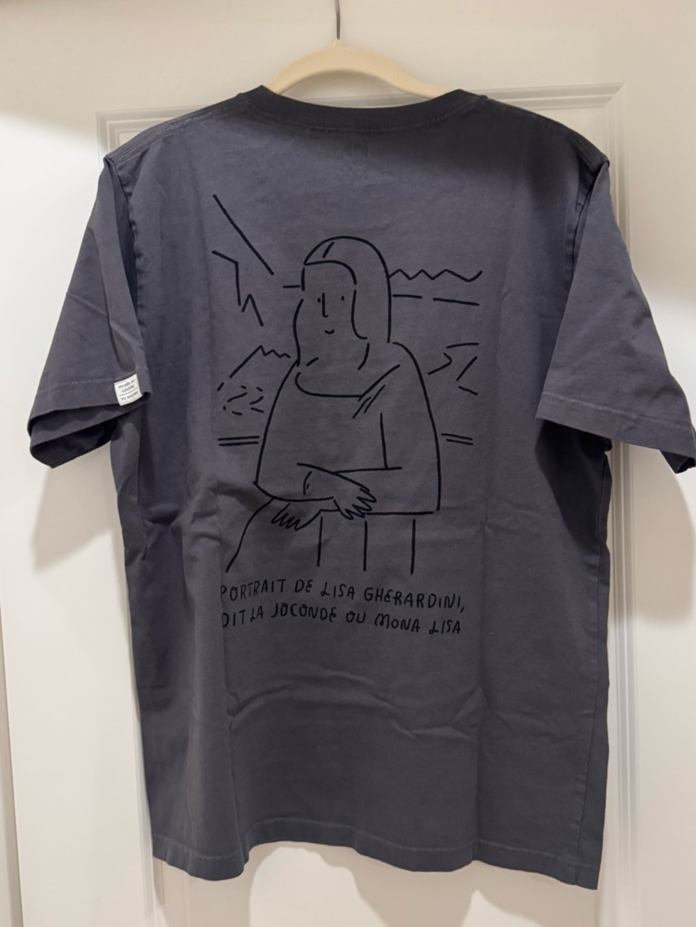 Uniqlo Louvre X Yu Nagaba Mona Lisa T-Shirt in Charcoal Size L